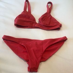 Ruched bottom/Neutra Bralette Top Fire Coral